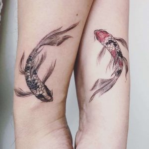 tatuaje de animales de pez koi